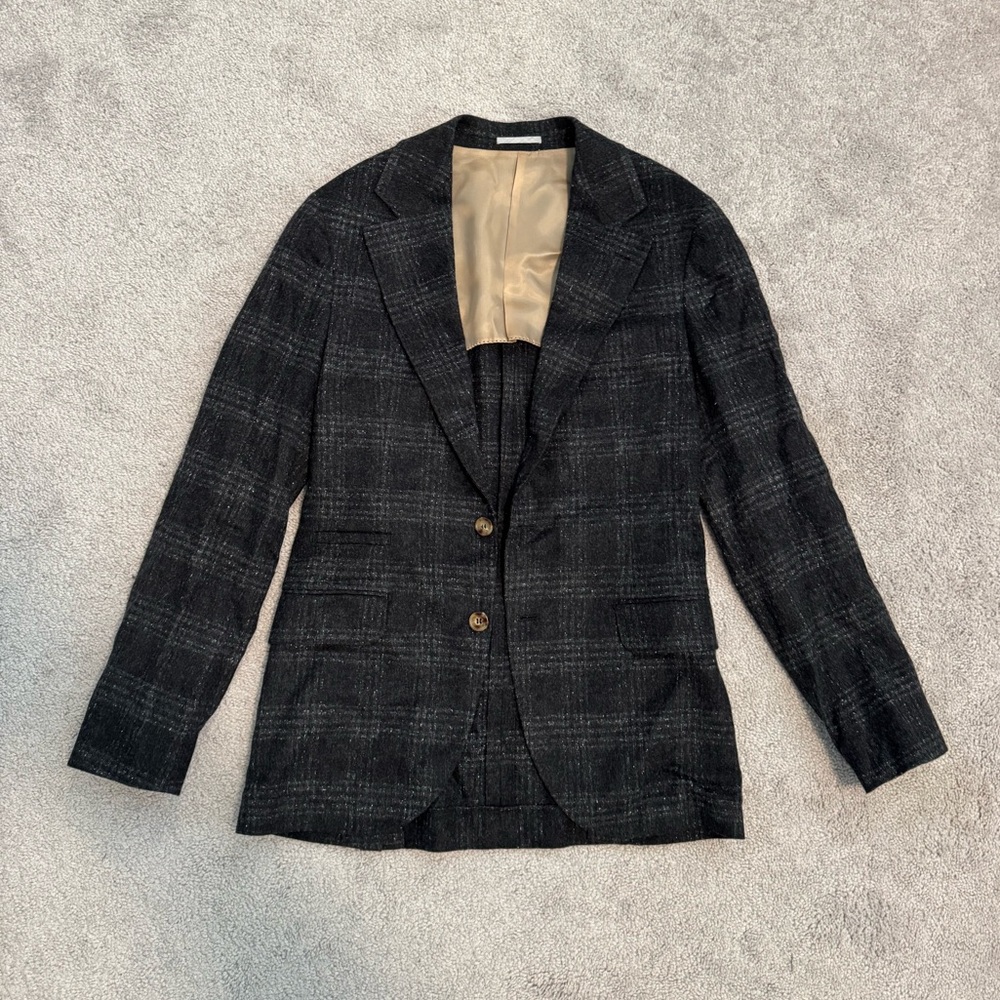 Brunello Cucinelli Charcoal Plaid Suit - NWT